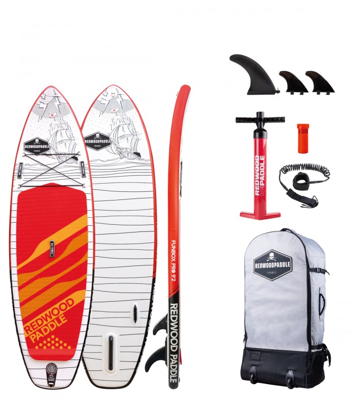 Funbox Pro 9′2 Classic Red tabla Stand up paddle surf redwoodpaddle calavera skull