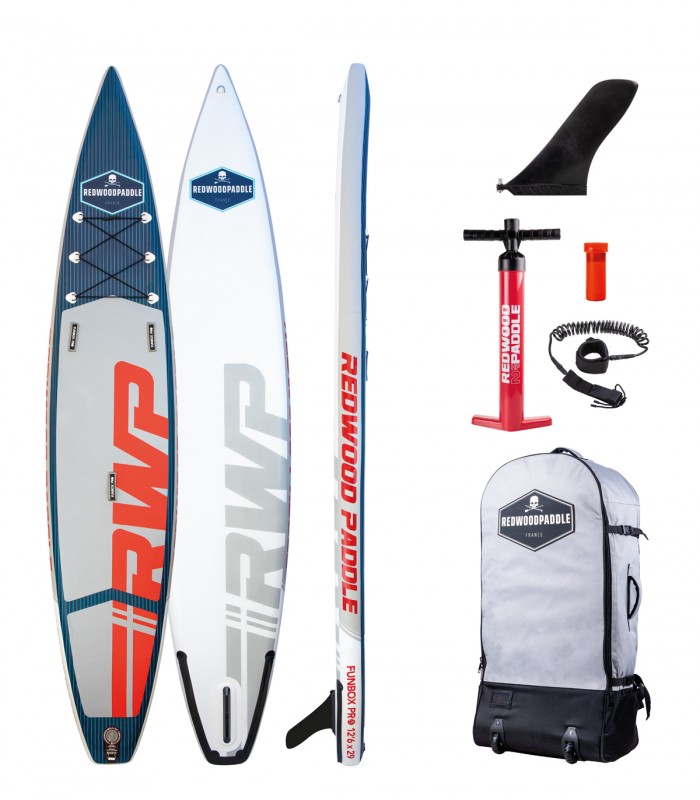 Tabla Stand Up Paddle Surf  Hinchable Funbox Pro Race Azul 12′6 x 29″ Redwoodpaddle woven doble capa