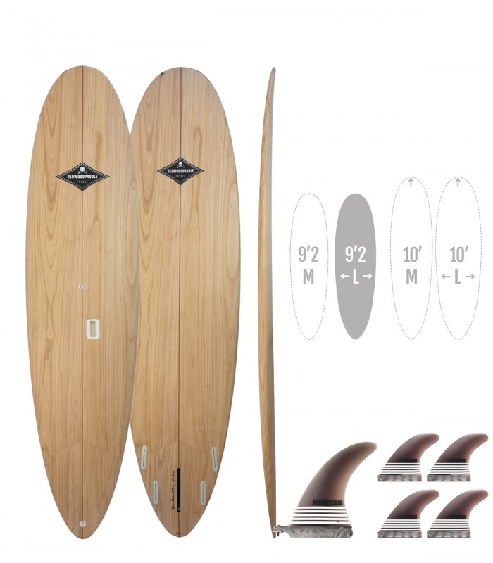 Spoon Natural Wood 9'2 - Tabla Stand Up Paddle Surf Redwoodpaddle madera natural calavera skull