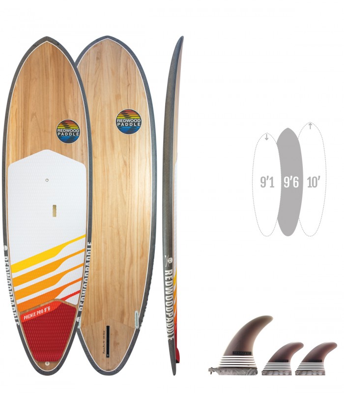 Phenix Pro 9′6 Carbon Wood -Tabla Stand Up Paddle Surf Redwoodpaddle madera natural paulownia