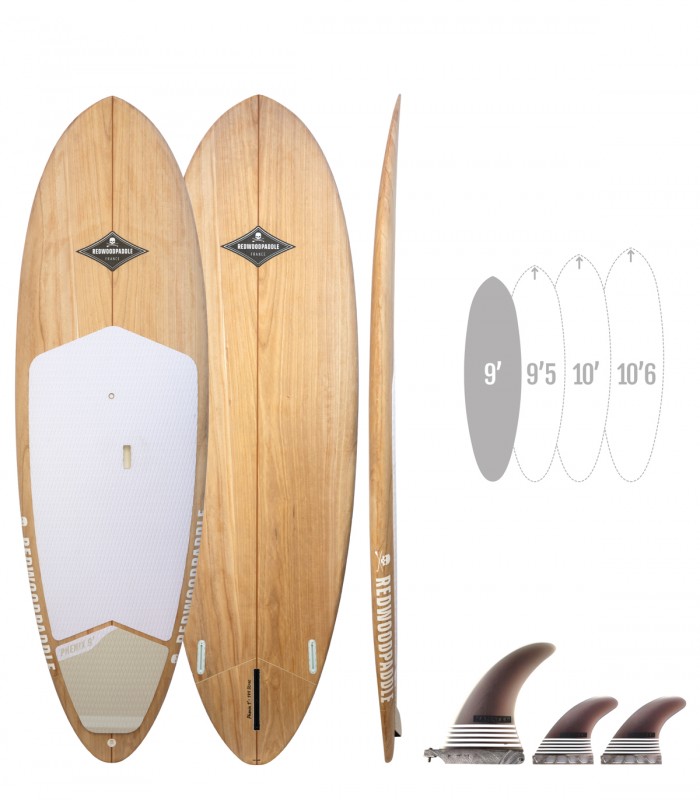 Phenix Natural - Tabla Stand Up Paddle Surf Redwoodpaddle madera natural paulownia calavera skull