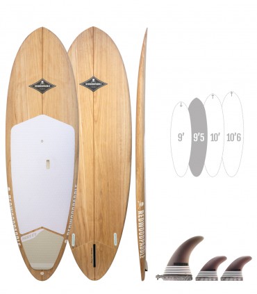 Phenix Natural - Tabla Stand Up Paddle Surf Redwoodpaddle madera natural paulownia calavera skull