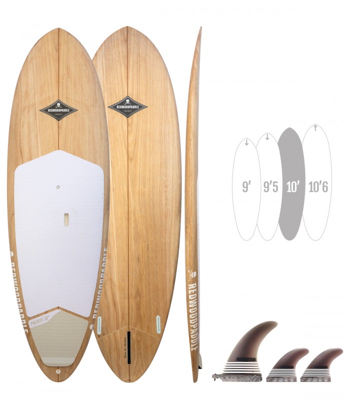 Phenix Natural - Tabla Stand Up Paddle Surf Redwoodpaddle madera natural paulownia calavera skull