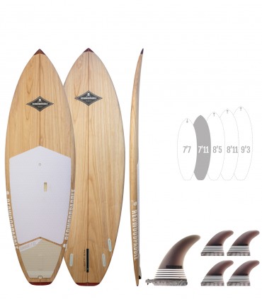 Source Natural Wood Limited Edition - Tabla Stand Up Paddle Surf Redwoodpaddle madera natural paulownia calavera skull