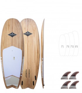 Minimal Natural Wood - Tabla Stand Up Paddle Surf Redwoodpaddle madera natural paulownia calavera skull