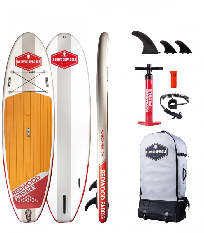 Tabla Stand Up Paddle Surf  Hinchable Funbox Pro 10' 6 windsup Redwoodpaddle woven doble capa calavera skull