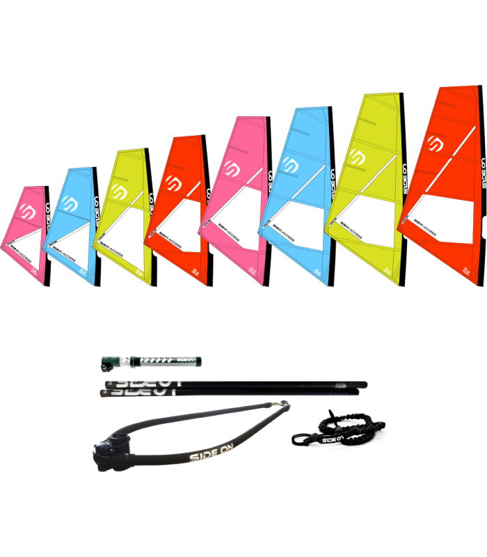 Aparejo Windsurf Eco pack Side On - Tabla Stand Up Paddle Surf SUP windsup - vela windsurf niños y adultos