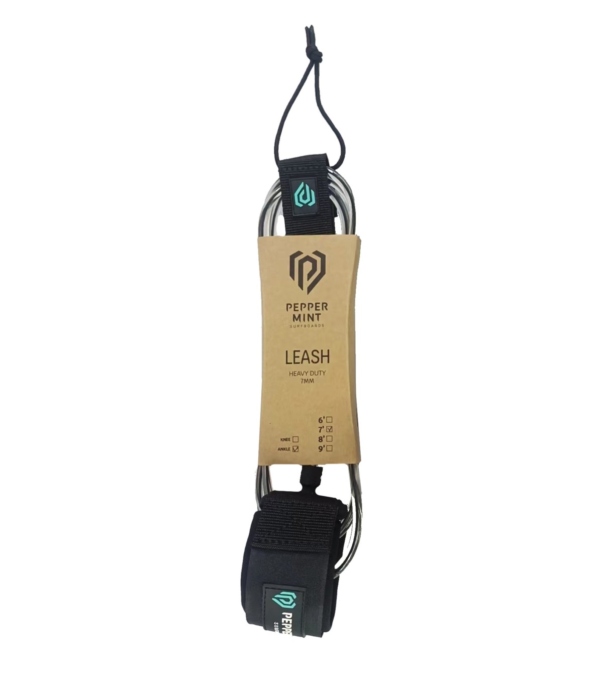 Leash Surf 7 Pieds TPU Noir - Corde Planche De Surf/Paddleboard, Antidérapant, Réglable, Sécurité Pour Longboard & Kayak
