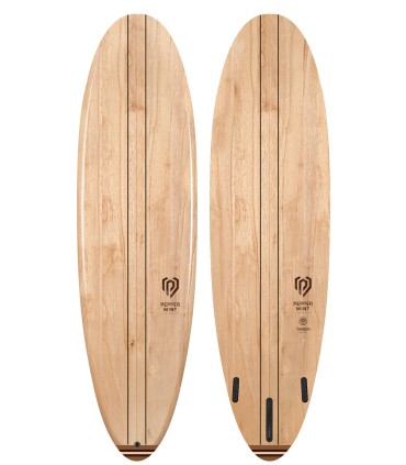 Tabla de surf en madera natural Peppermint Surfboards Munchy 6'8 Timber