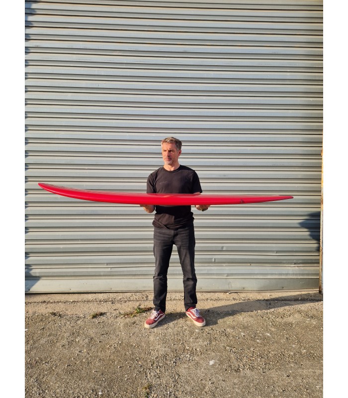 Tabla de surf en resina tintatda Peppermint Surfboards Half Moon 5'11 Raspberry