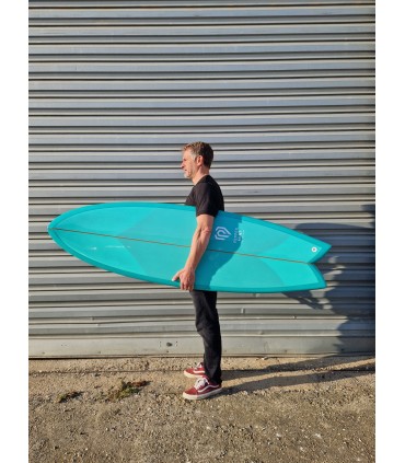 Tabla de surf en resina tintatda Peppermint Surfboards Classic Fish 6'6" Mint