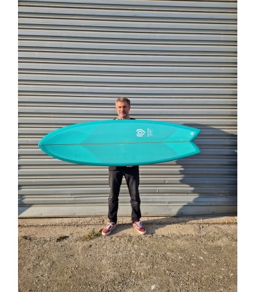 Tabla de surf en resina tintatda Peppermint Surfboards Classic Fish 6'6" Mint