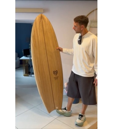 Tabla de surf en madera natural Peppermint Surfboards Half Moon 5'11 Timber